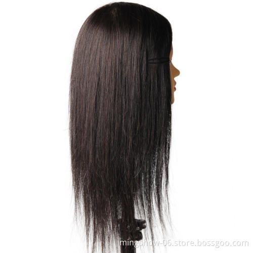 Cosmetology  training head 100% human hair for hairdresser